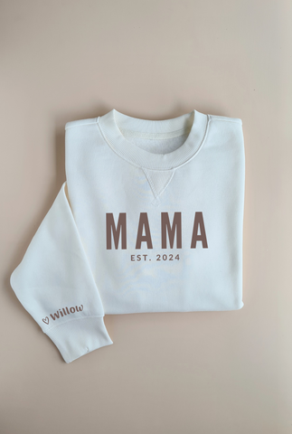 Personalised MAMA Sweatshirt - OFF-WHITE