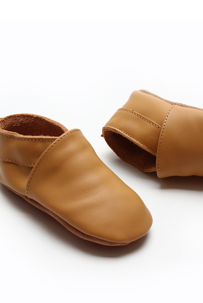 Soft Sole Leather Shoes - Tan
