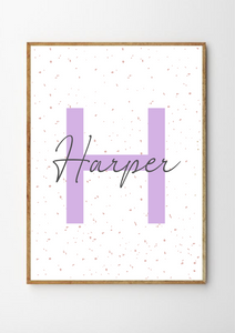 Personalised Spotty Monogram 2 - Lavander