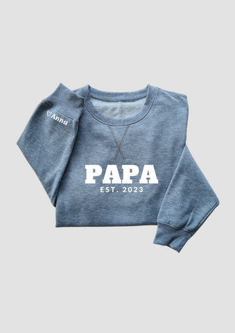 Personalised PAPA Sweatshirt - Grey