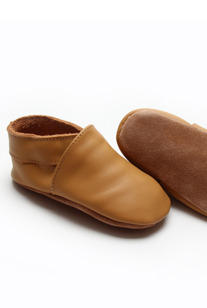 Soft Sole Leather Shoes - Tan