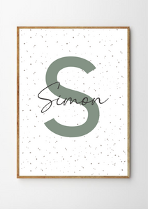 Personalised Spotty Monogram 2 - Sage