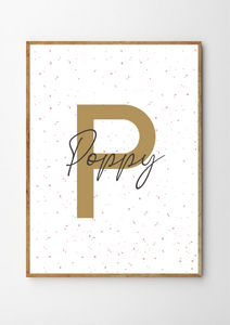 Personalised Spotty Monogram 2 - Mustard