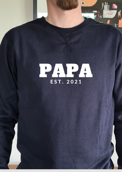 Personalised PAPA Sweatshirt - Deep Blue