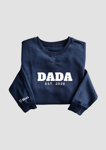 Personalised PAPA Sweatshirt - Deep Blue