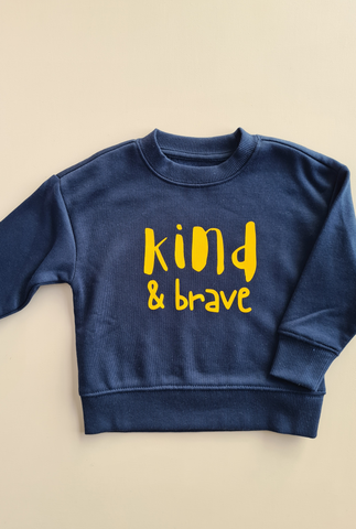 Kind & Brave Crew Sweatshirt - Deep Blue