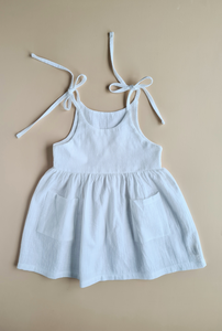 Linen Summer Dress - White