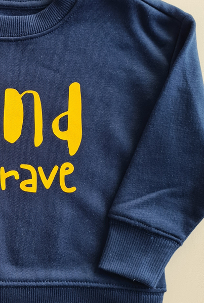 Kind & Brave Crew Sweatshirt - Deep Blue
