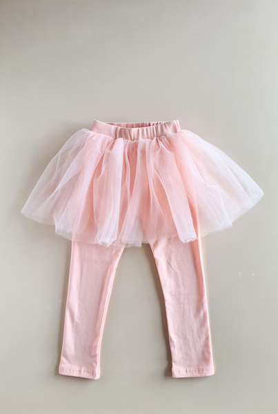 Tulle Skirt Leggings - Pink