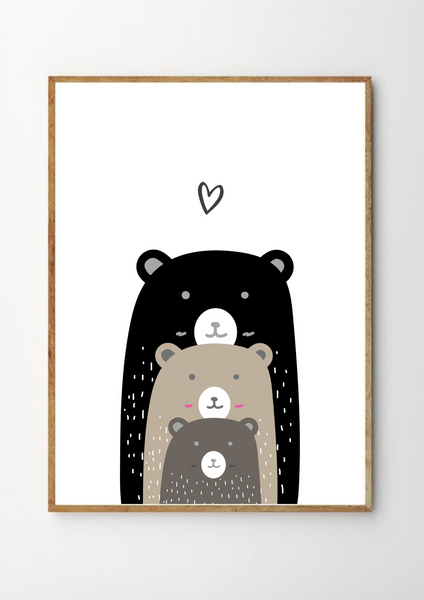 Bear Family - Nursery Printable Art