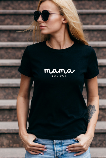 Personalised MAMA T-shirt - Black