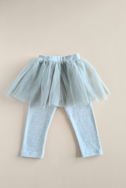 Tulle Skirt Leggings - Grey