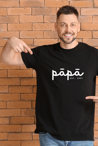 Personalised PAPA T-shirt - Black
