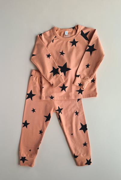 Cotton Pyjamas Set - Tangerine Stars