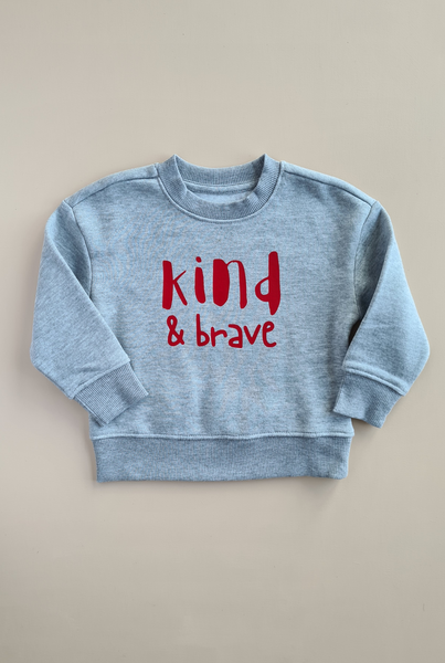 Kind & Brave Crew Sweatshirt - Grey