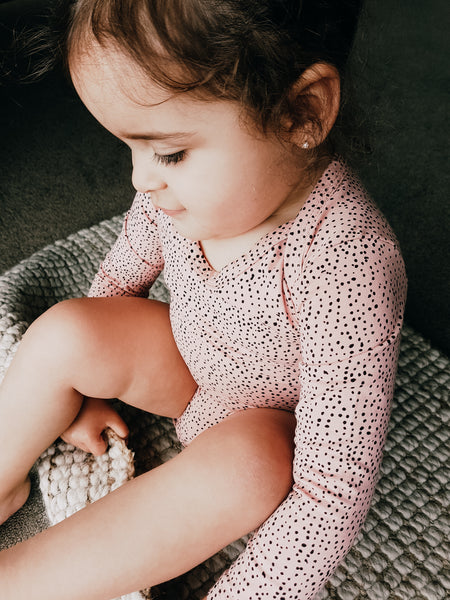 Cotton Bodysuit - Rosy Dots